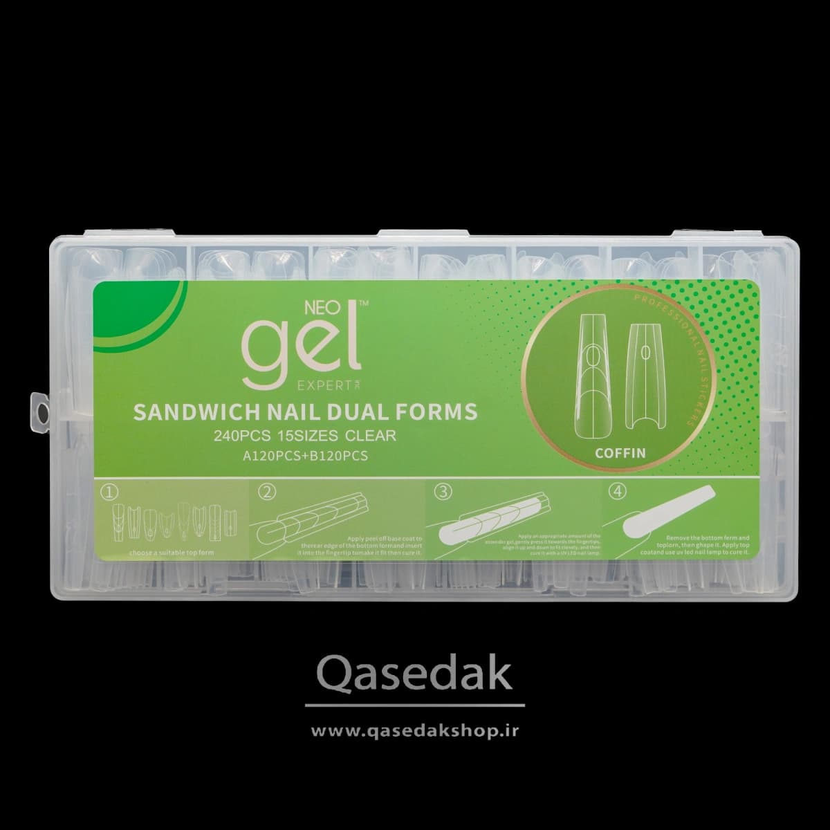 قالب ساندویچی گلدونی COFFIN نئو ژل NEO GEL ناخن