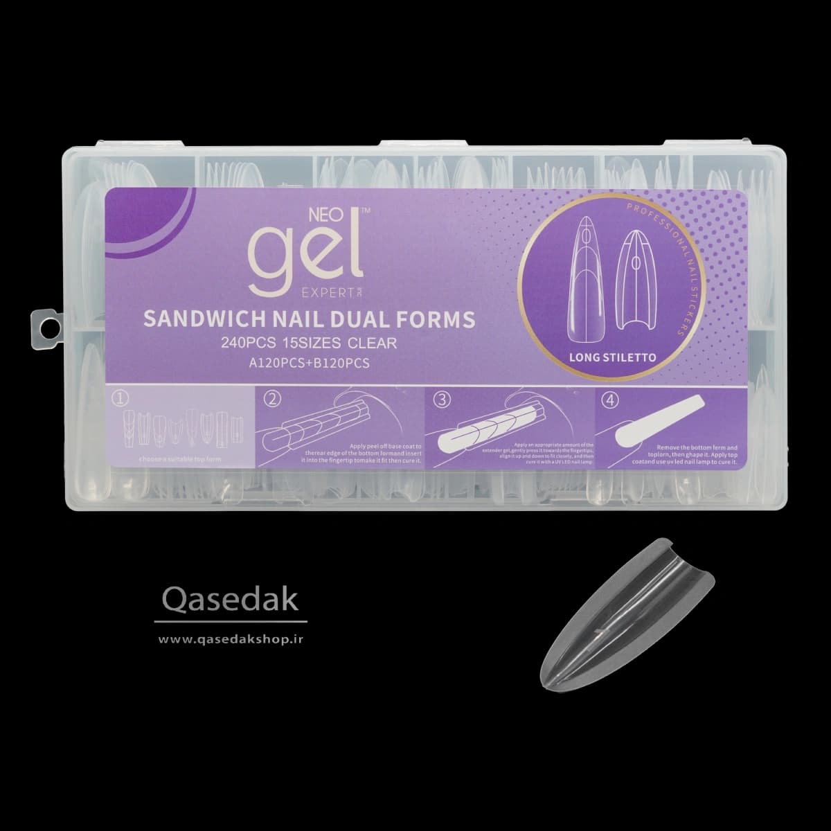 قالب ساندویچی نوک تیز LONG STILETTO نئو ژل NEO GEL ناخن