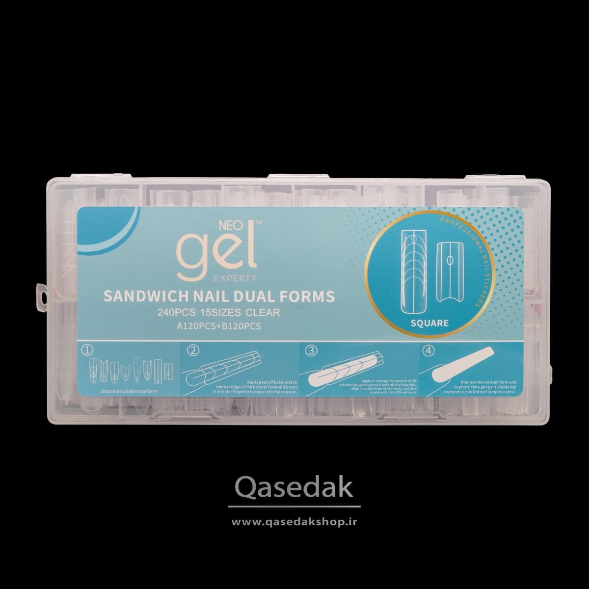 قالب ساندویچی مربع SQUARE نئو ژل NEO GEL ناخن