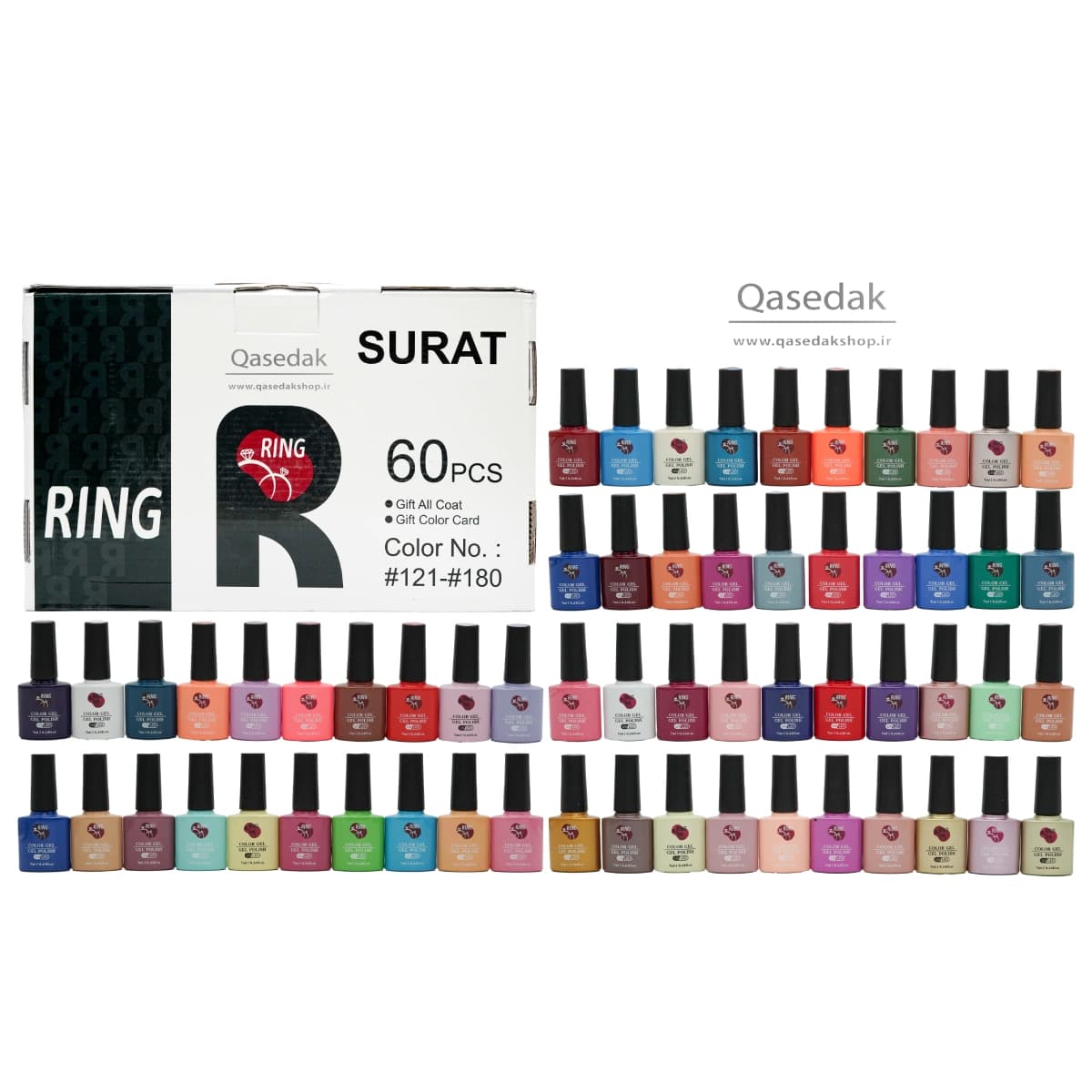 پک لاک ژل 60عددی رینگ RING ناخن