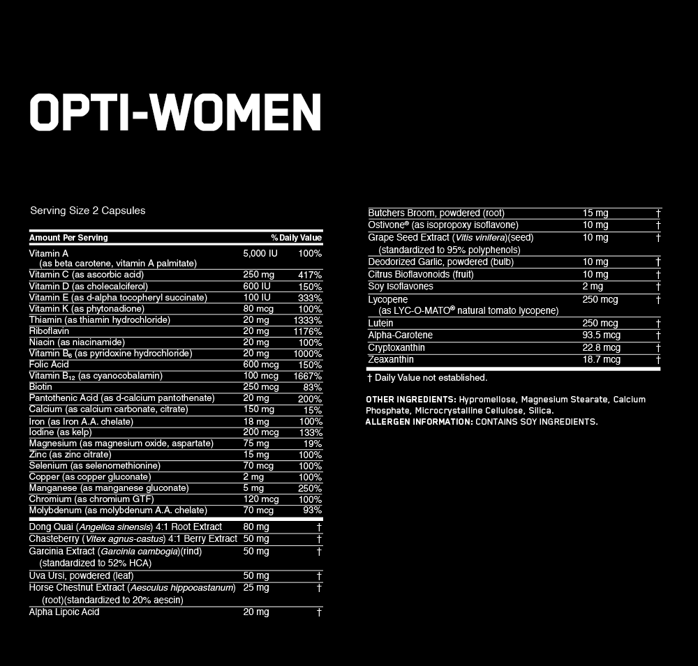 مولتی ویتامین مینرال اپتی ویمن اپتیموم نوتریشن | OPTI-WOMEN MULTIVITAMIN — تصویر ۲