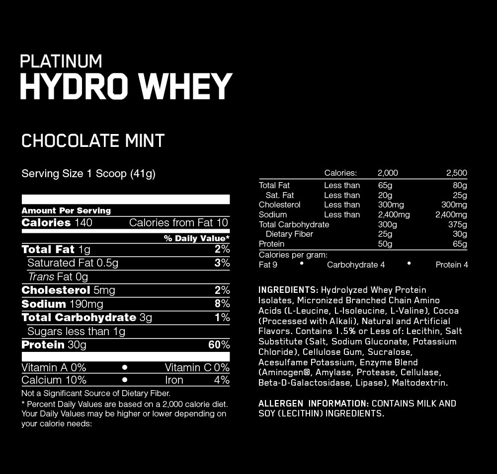 هیدرو وی اپتیموم نوتریشن | OPTIMUM NUTRITION PLATINUM HYDRO WHEY — تصویر ۲