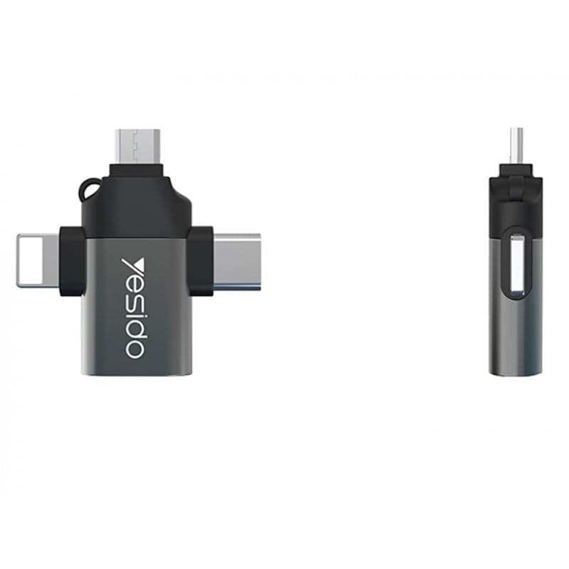 تبدیل او تی جی TYPE C / MICRO USB / Lightning یسیدو مدل YESIDO GS15 OTG — تصویر ۳