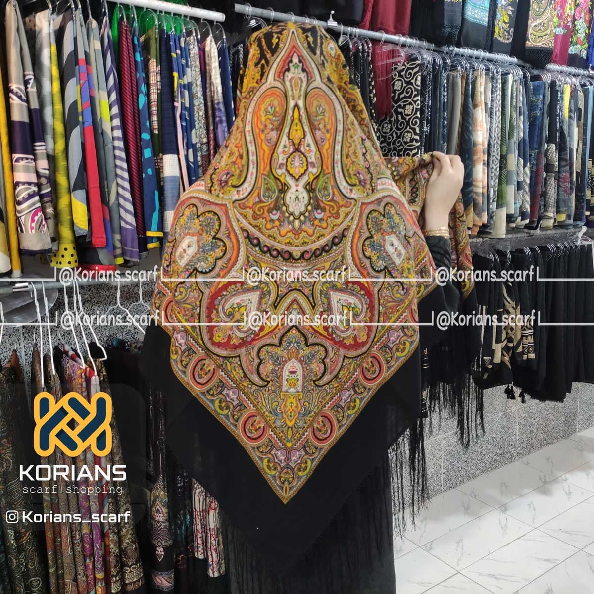 روسری ترکمن پشمی کد rw8731 — تصویر ۲