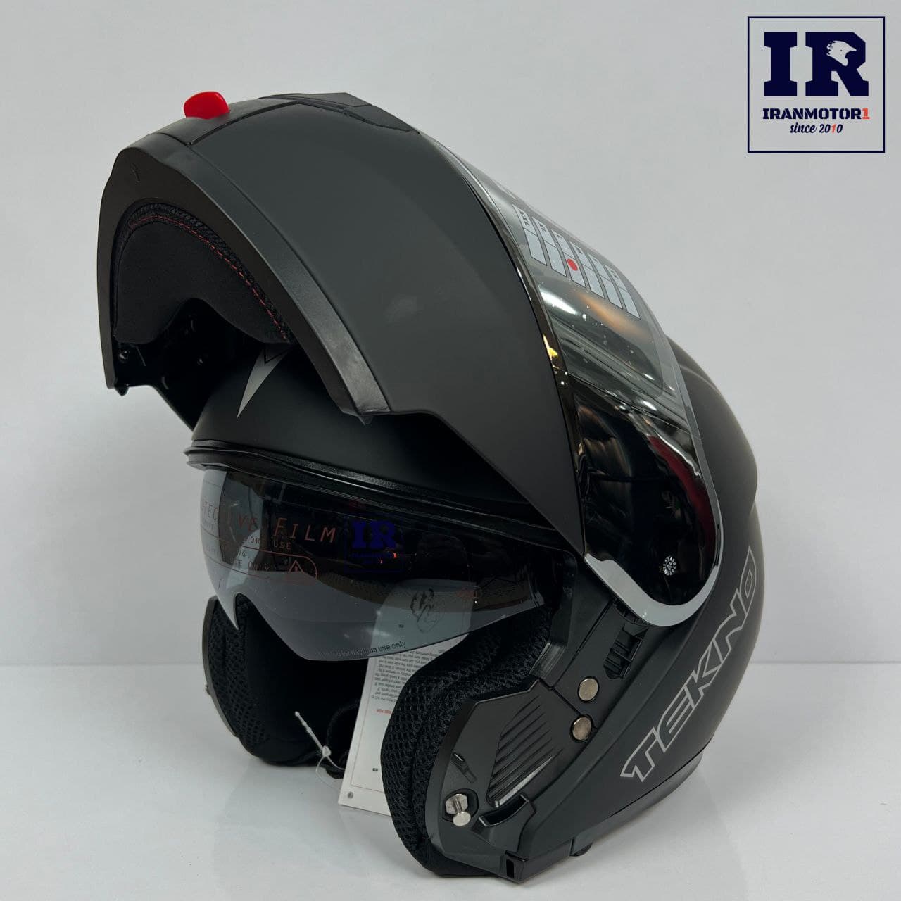 کلاه کاسکت بلوتوث دار فک متحرک تکنو Tekno – مشکی مات + BT11 — تصویر ۳
