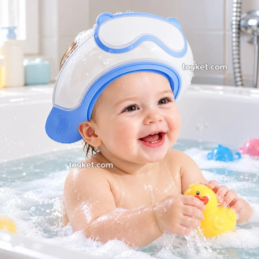 کلاه حمام سیلیکونی کودک کیدیلو طرح خرس عینکی Kidilo