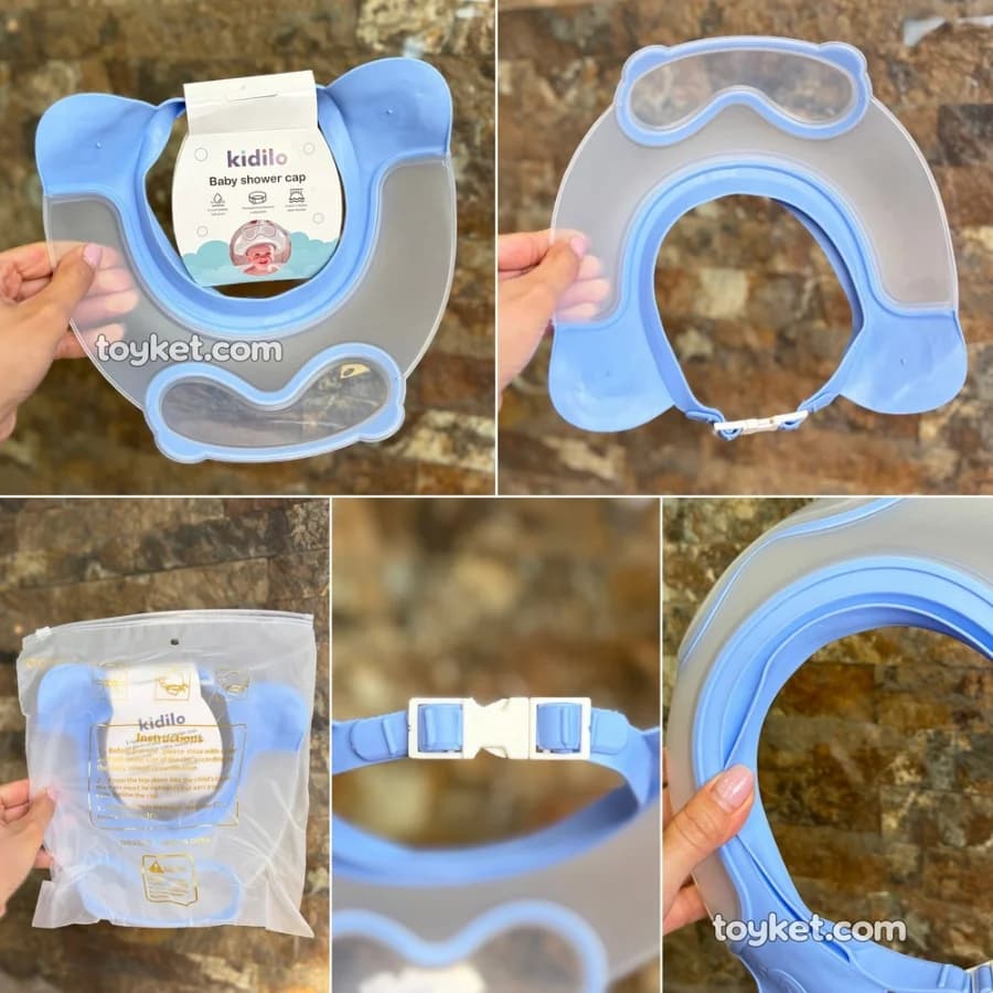 کلاه حمام سیلیکونی کودک کیدیلو طرح خرس عینکی Kidilo — تصویر ۳