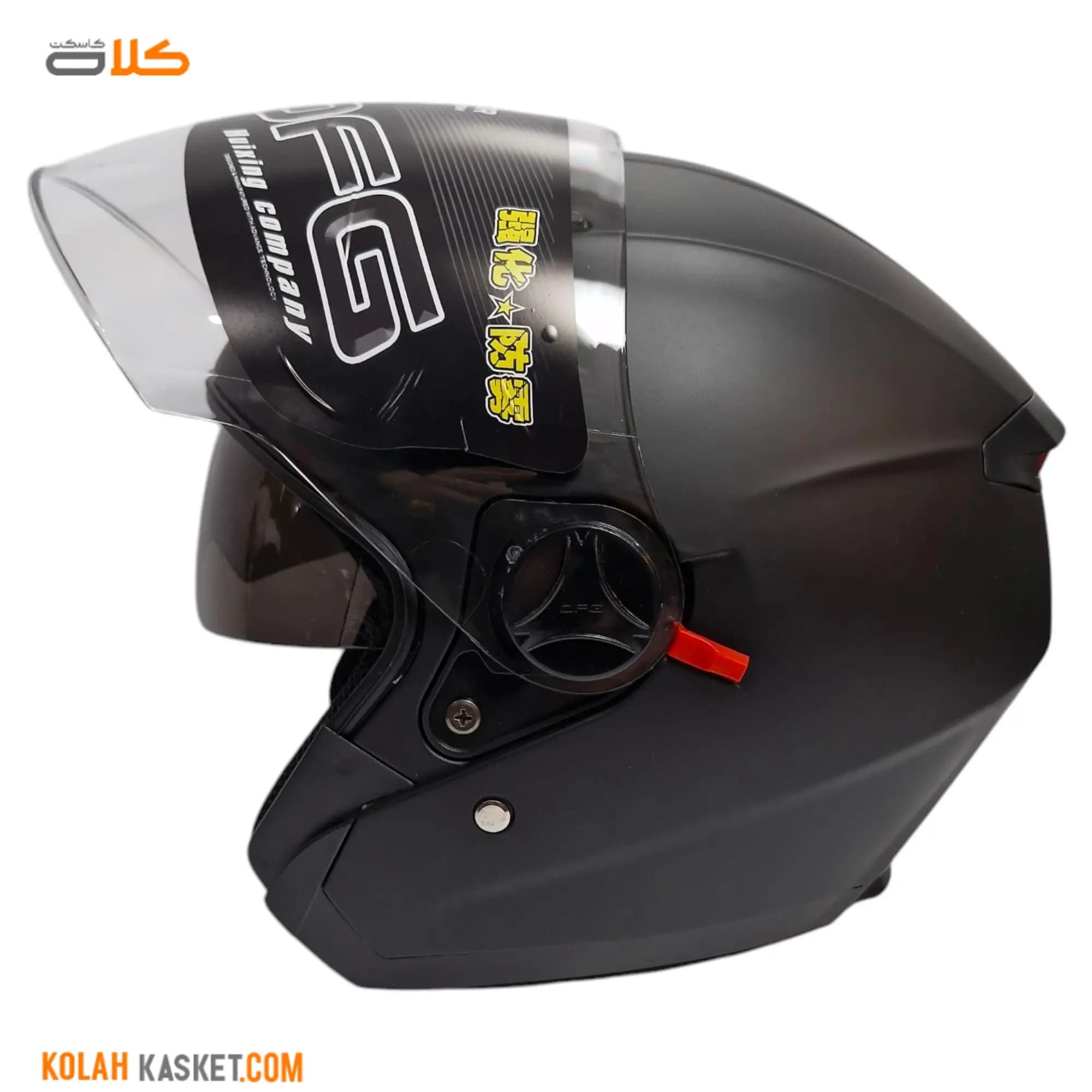 کلاه کاسکت بدون فک مشکی مات DFG کد 218 — تصویر ۳