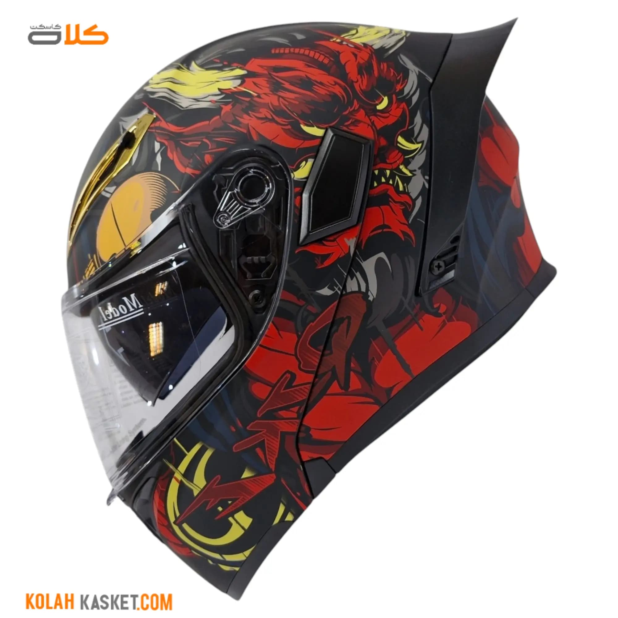 کلاه کاسکت فک متحرک کایک مدل RED Devil