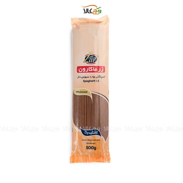 اسپاگتی سبوس‌دار ماکارونی 1.5 فراسودمند دیابتی – 700گرمی – زرماکارون