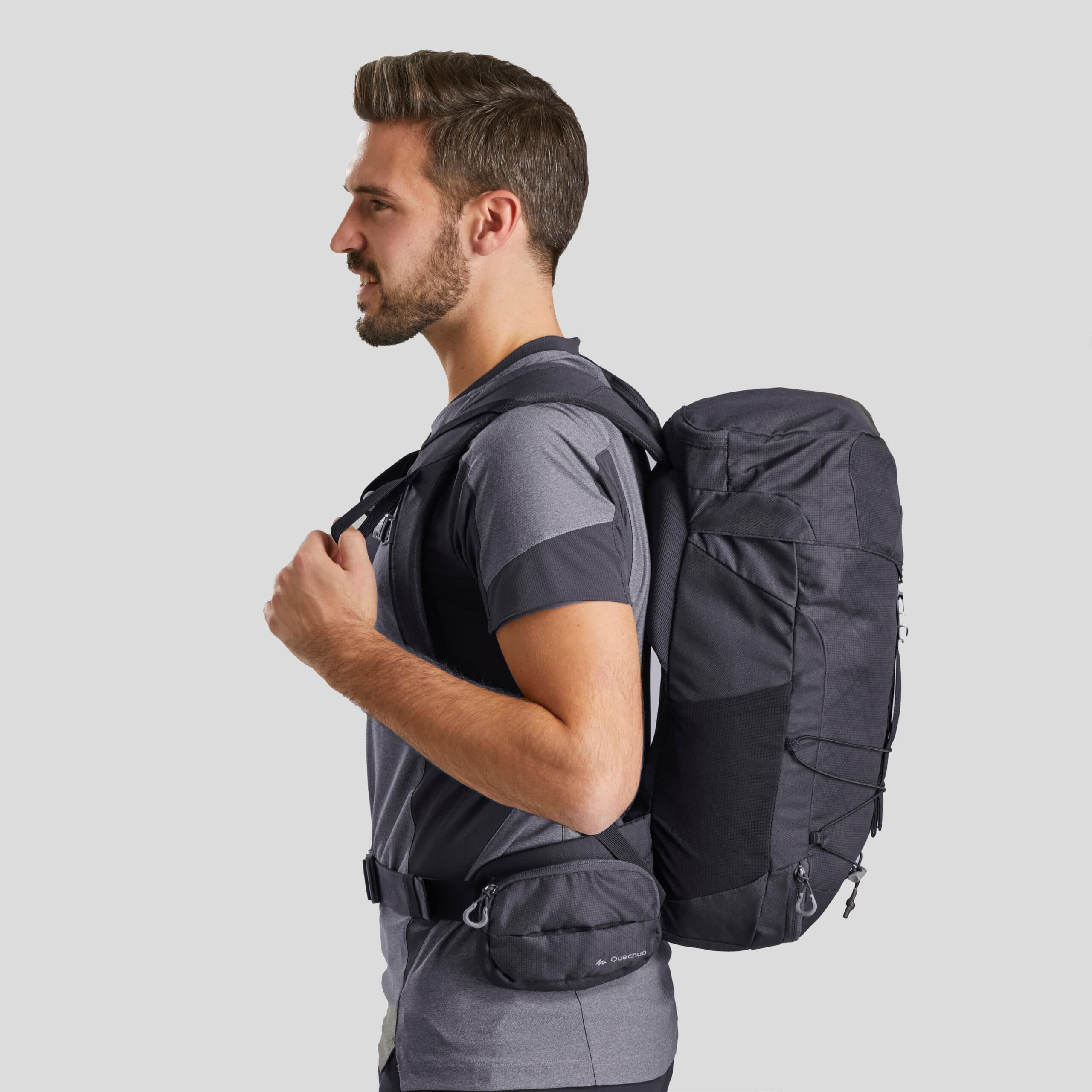 کوله پشتی کوهنوردی کچوا 20 لیتری Quechua Backpack – 20L – Dark Gray – MH100 — تصویر ۲
