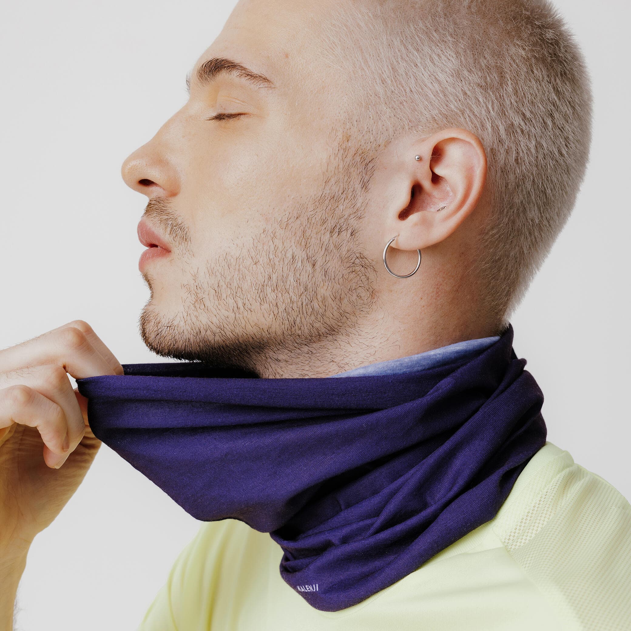 دستمال سر چند منظوره باندانا کالنجی دکتلون Kalenji Multi-Purpose Running bandana – Purple — تصویر ۲