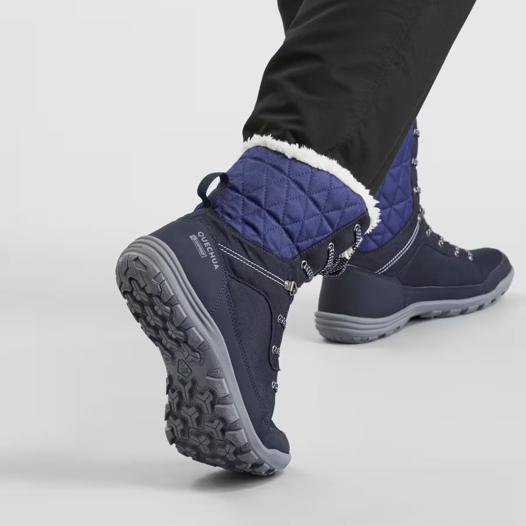 کفش زمستان – بوت زنانه کچوا – ضدآب 2023 Quechua Women’s Waterproof Outdoor Snow Boots – High Shaft – Black – SH100 — تصویر ۲