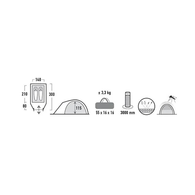 چادر های پیک نوادا 2 نفره – محصول آلمان High Peak Camping Tent Nevada – 2 Person — تصویر ۶
