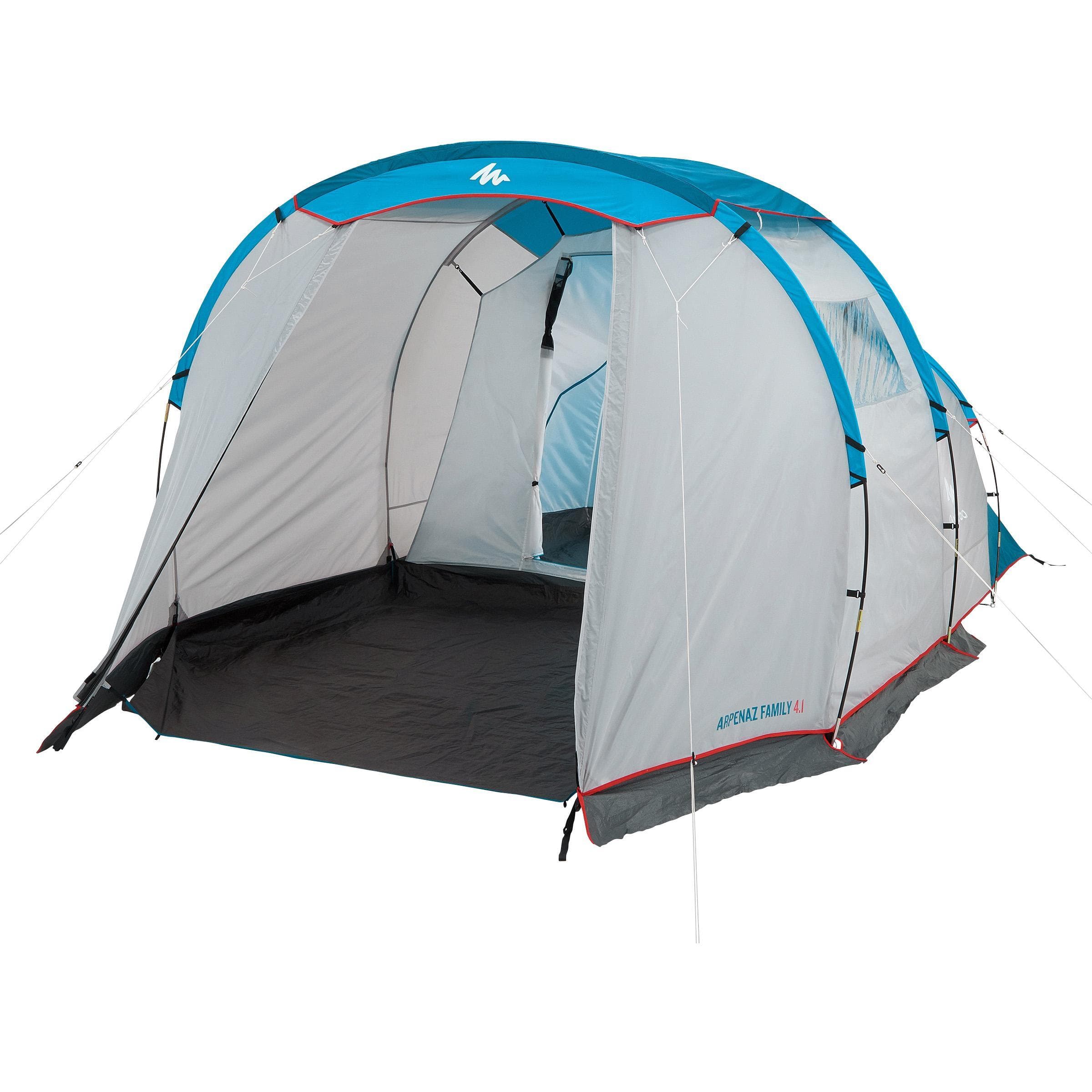 چادر کچوا 4.1 کمپینگ – آرپناز Quechua 4 Person Camping Tent – 1 Room – Arpenaz 4.1 – White blue