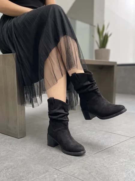 بوت پاشنه بلند مدل چروک — تصویر ۳
