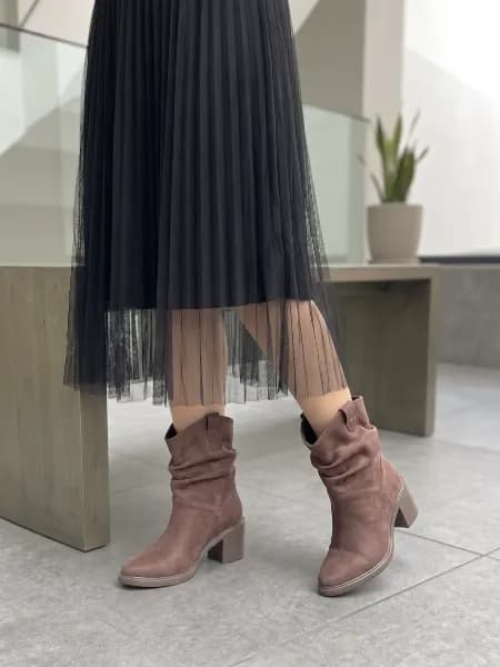 بوت پاشنه بلند مدل چروک — تصویر ۲