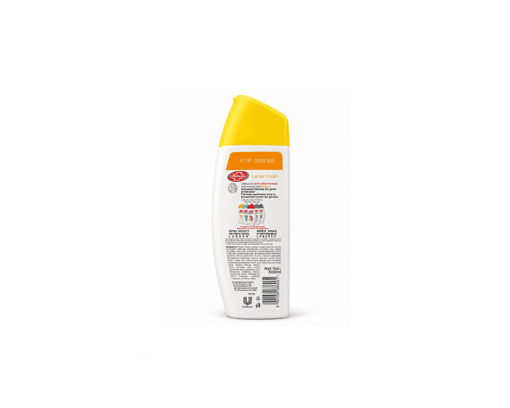 شامپو بدن آنتی‌ باکتریال لایف‌ بوی Lifebuoy مدل Lemon Fresh با رایحه لیمو حجم 300 میلی‌ لیتر — تصویر ۲