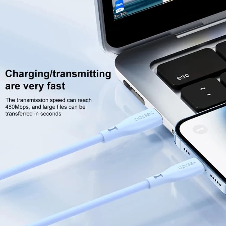 کابل تبدیل usb-C به لایتنینگ یسیدو مدل CA151 طول 1 متر — تصویر ۳