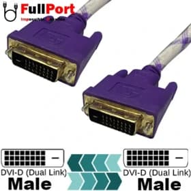 کابل مانیتور Dual DVI-D Dual Link (برند TP-Link – طول 15 متر – سفید بنفش بافته شده – گارانتی تست و تضمین اصالت کالا) — تصویر ۲