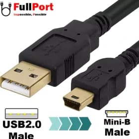 کابل دیتا مینی USB 5 پین به USB 2.0 Type A – برند K-NET PLUS – مدل KP-CUSP2015 – طول 1.5 متر – مشکی – گارانتی شبکه — تصویر ۳
