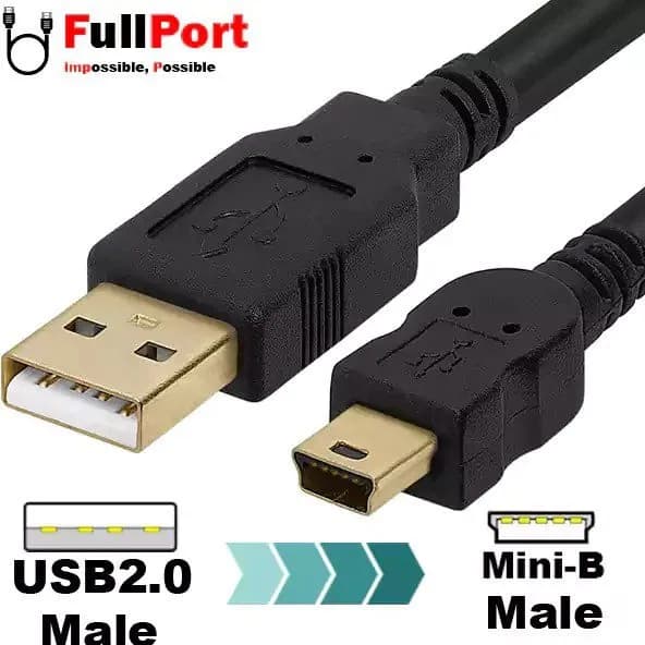 کابل دیتا مینی USB 5 پین به USB 2.0 Type A – برند FARANET – مدل 2503-FN – طول 30 سانتیمتر – مشکی – گارانتی فرانت 1 ساله — تصویر ۶