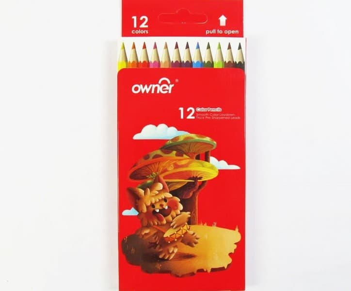 مداد رنگی 12 رنگ جعبه مقوایی اونر (Owner)