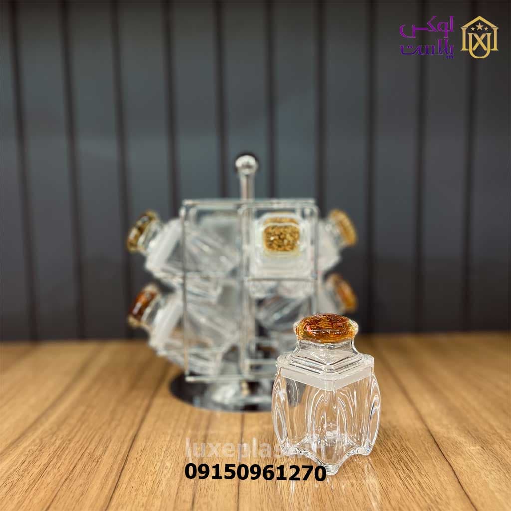 جا ادویه اکرولیک 8 تایی گردان مدل مربع 8694 — تصویر ۵