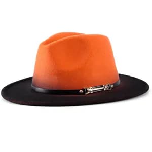 کلاه شاپوی فدورا نارنجی-مشکی کاپین Kapin Fedora turuncu-siyah ARBAUJCKB1