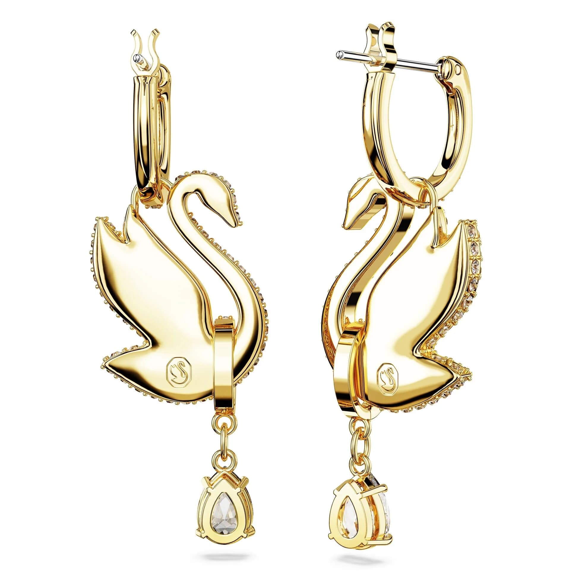 گوشواره طلایی سواروسکی اورجینال Swarovski Iconic Swan damla küpeler 5647543 — تصویر ۷
