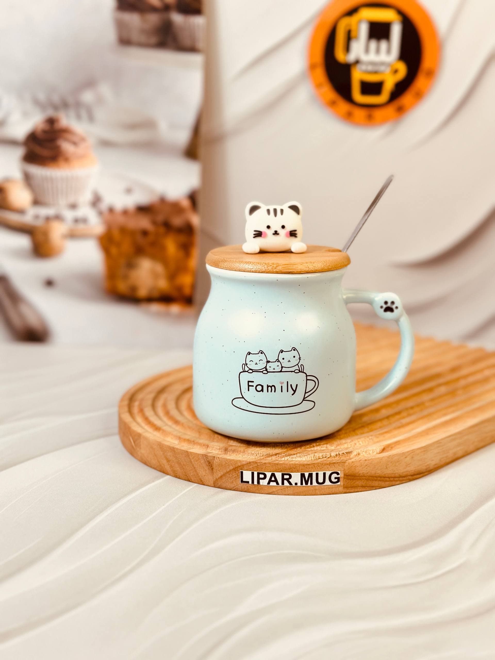 ماگ کوتاه گربه گود تایم FAMILY کد 6226 — تصویر ۴