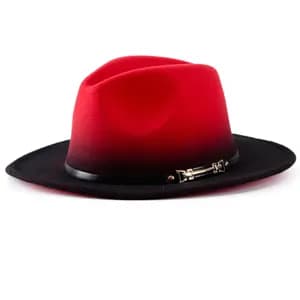 کلاه شاپوی فدورا قرمز-مشکی کاپین Kapin Fedora kirmizi-siyah 8GA51TC2ZX