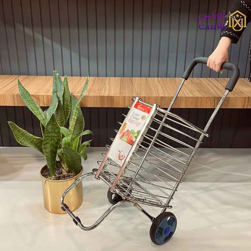 چرخ خريد استيل تاشوی تستا — تصویر ۳