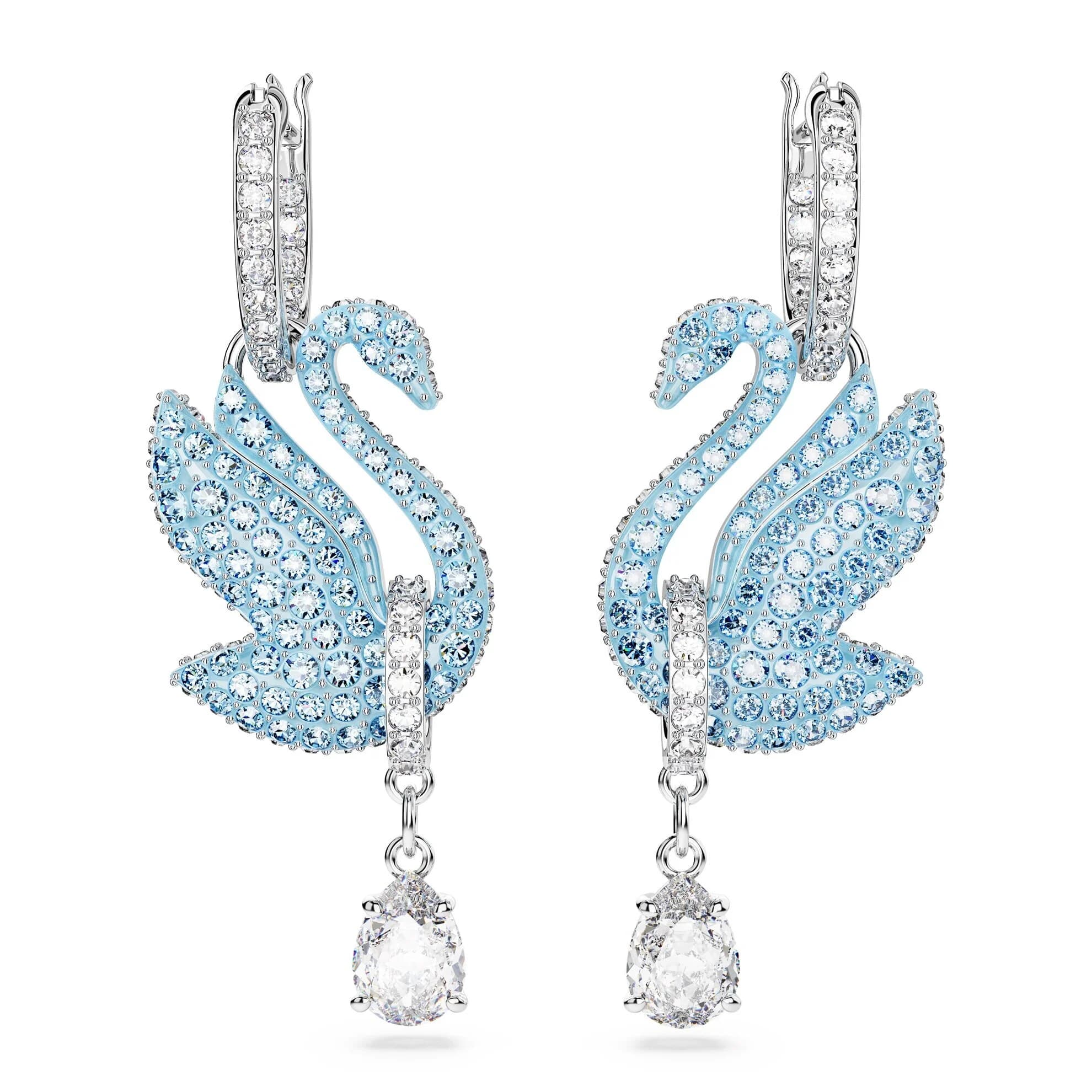 گوشواره آبی سواروسکی اورجینال Swarovski Iconic Swan damla küpeler 5660593 — تصویر ۳