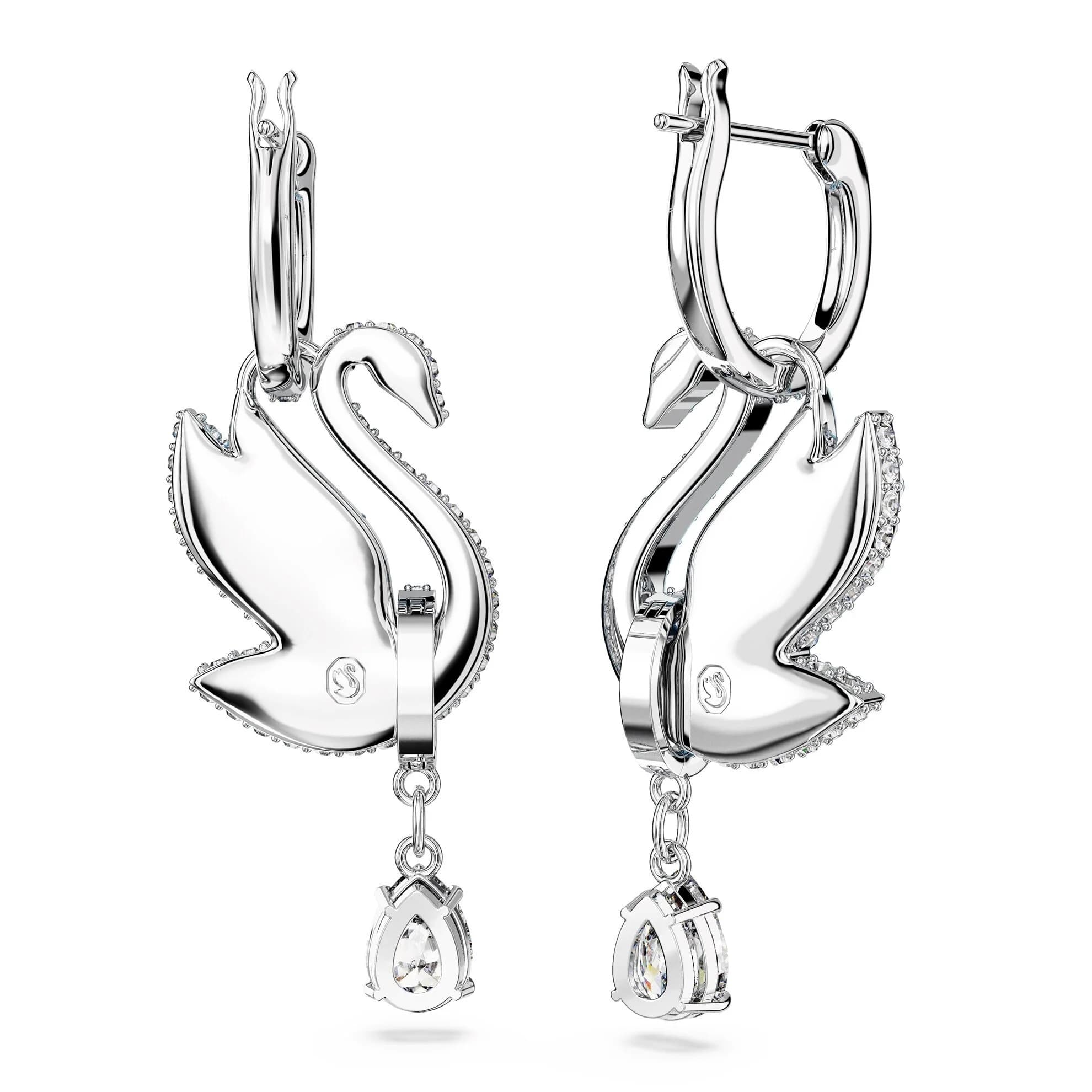 گوشواره آبی سواروسکی اورجینال Swarovski Iconic Swan damla küpeler 5660593 — تصویر ۴