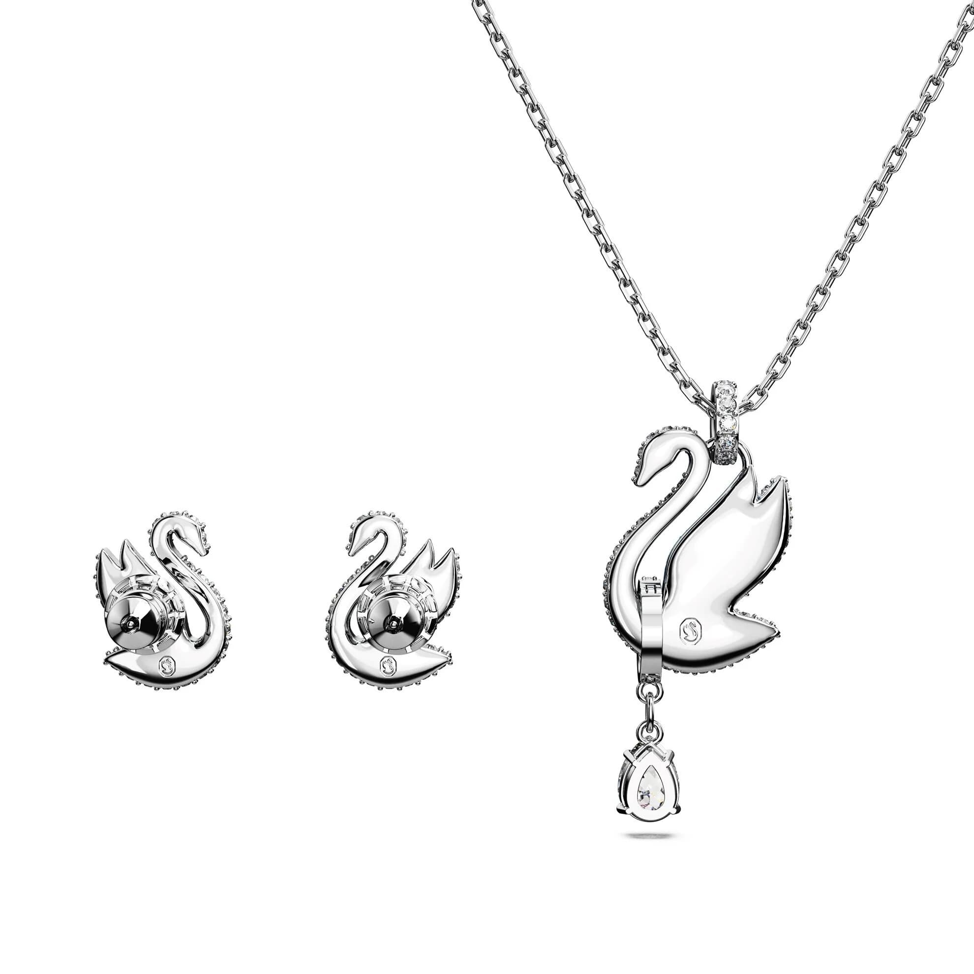 نیم ست نقره ای سواروسکی اورجینال Swarovski Iconic Swan Set 5660597 — تصویر ۵