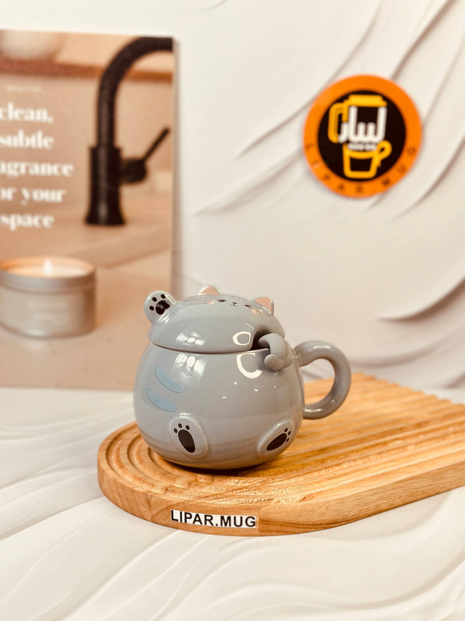 ماگ سرامیکی گربه خپل دم دراز کد 6204 — تصویر ۵