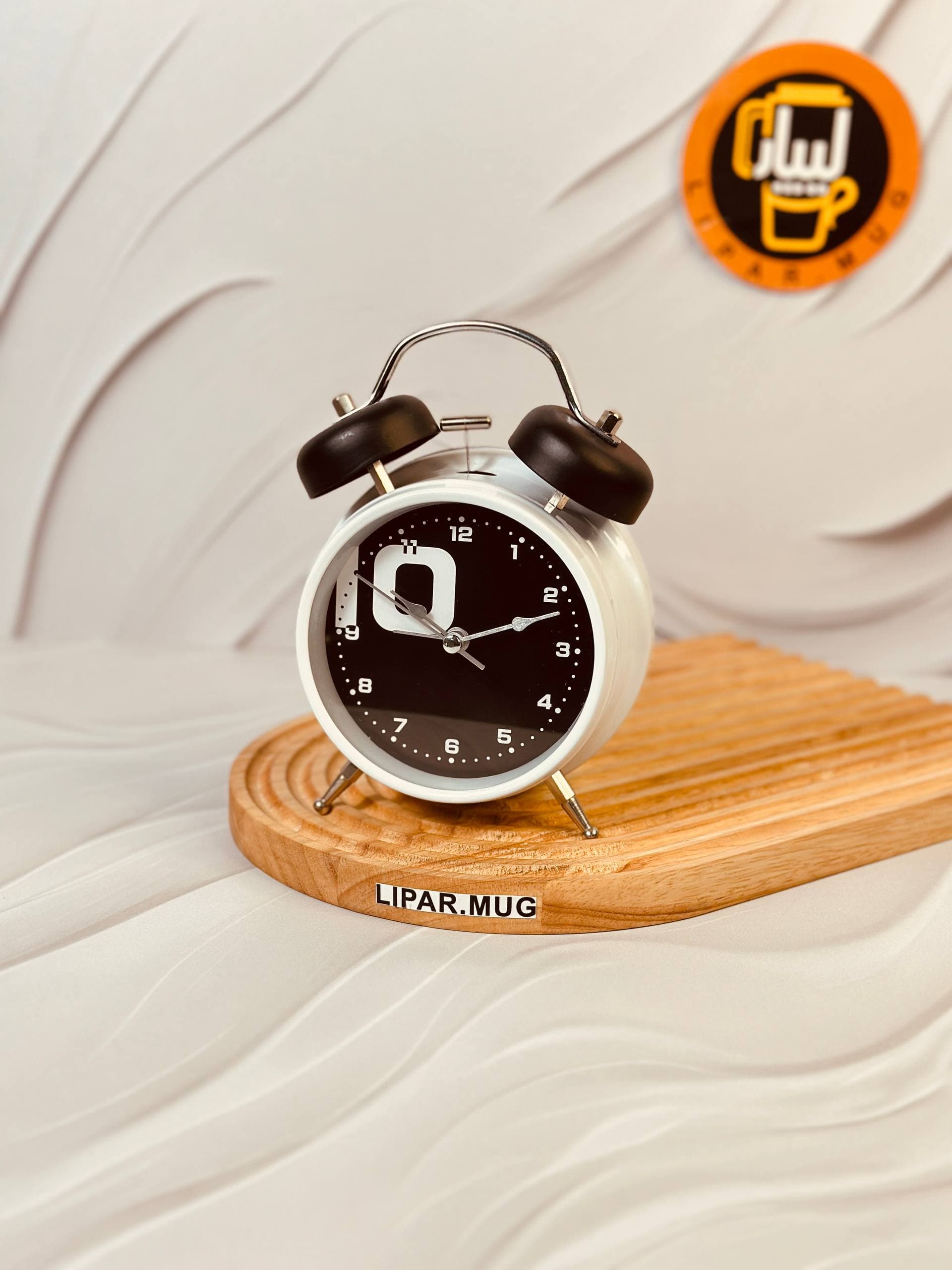 ساعت شماطه ای سیاه سفید کد 6173 — تصویر ۵