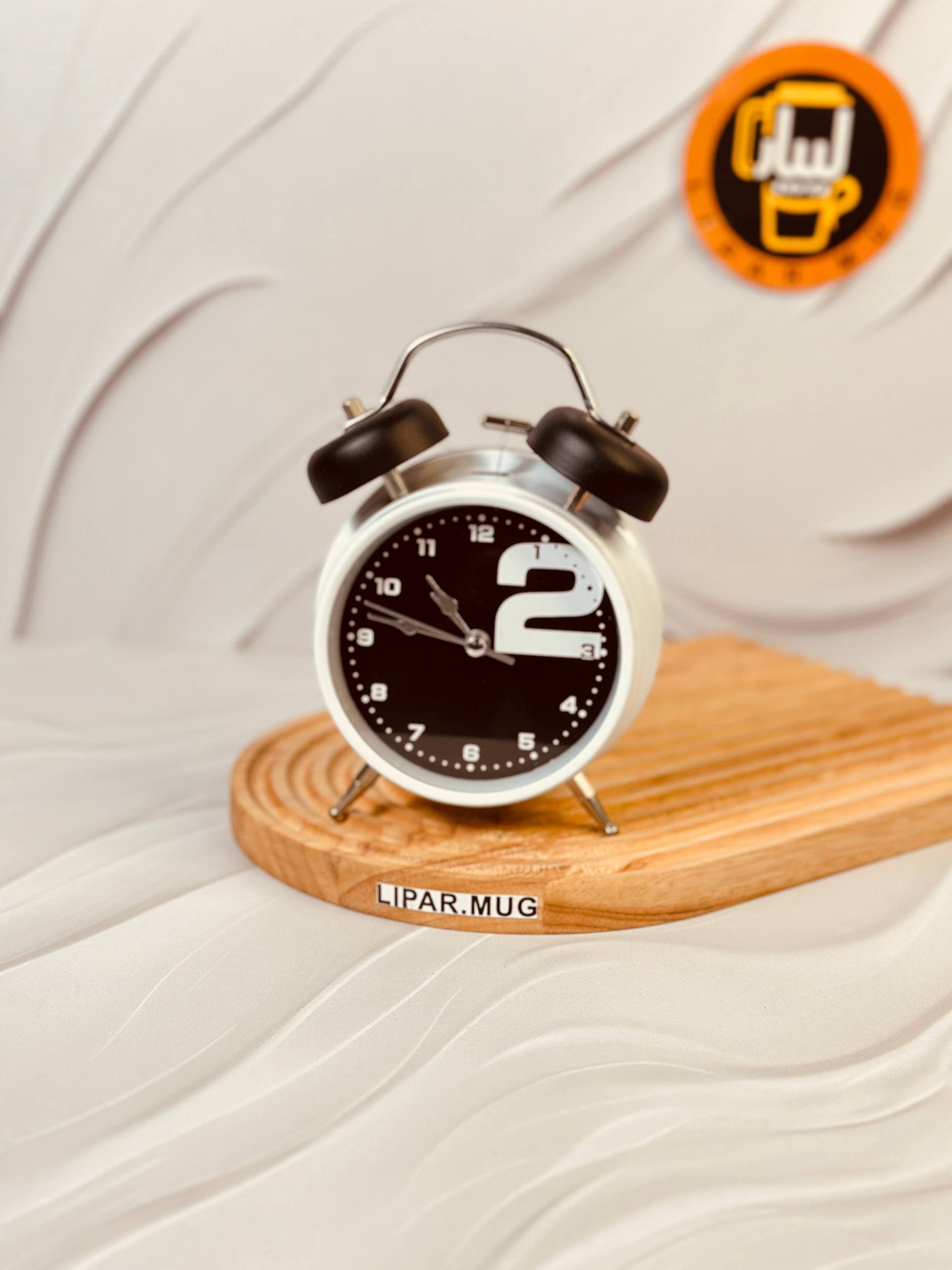 ساعت شماطه ای سیاه سفید کد 6173 — تصویر ۲