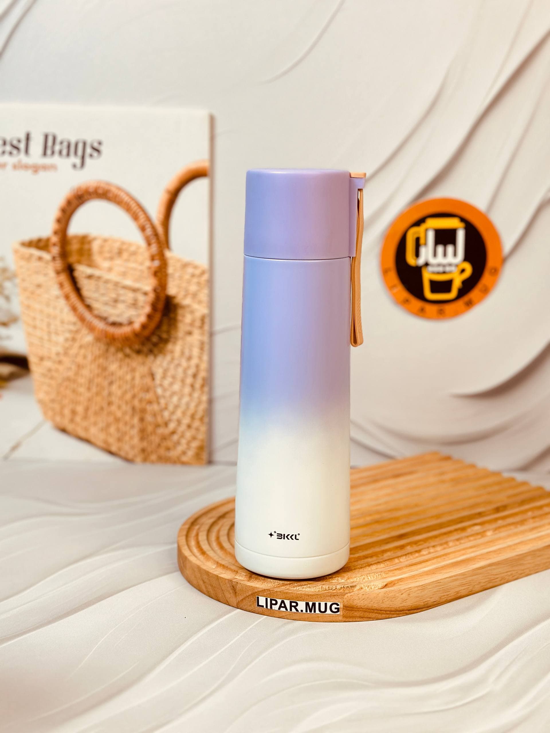 فلاسک استوانه ای آبرنگی پاستیلی کد 6220 — تصویر ۳