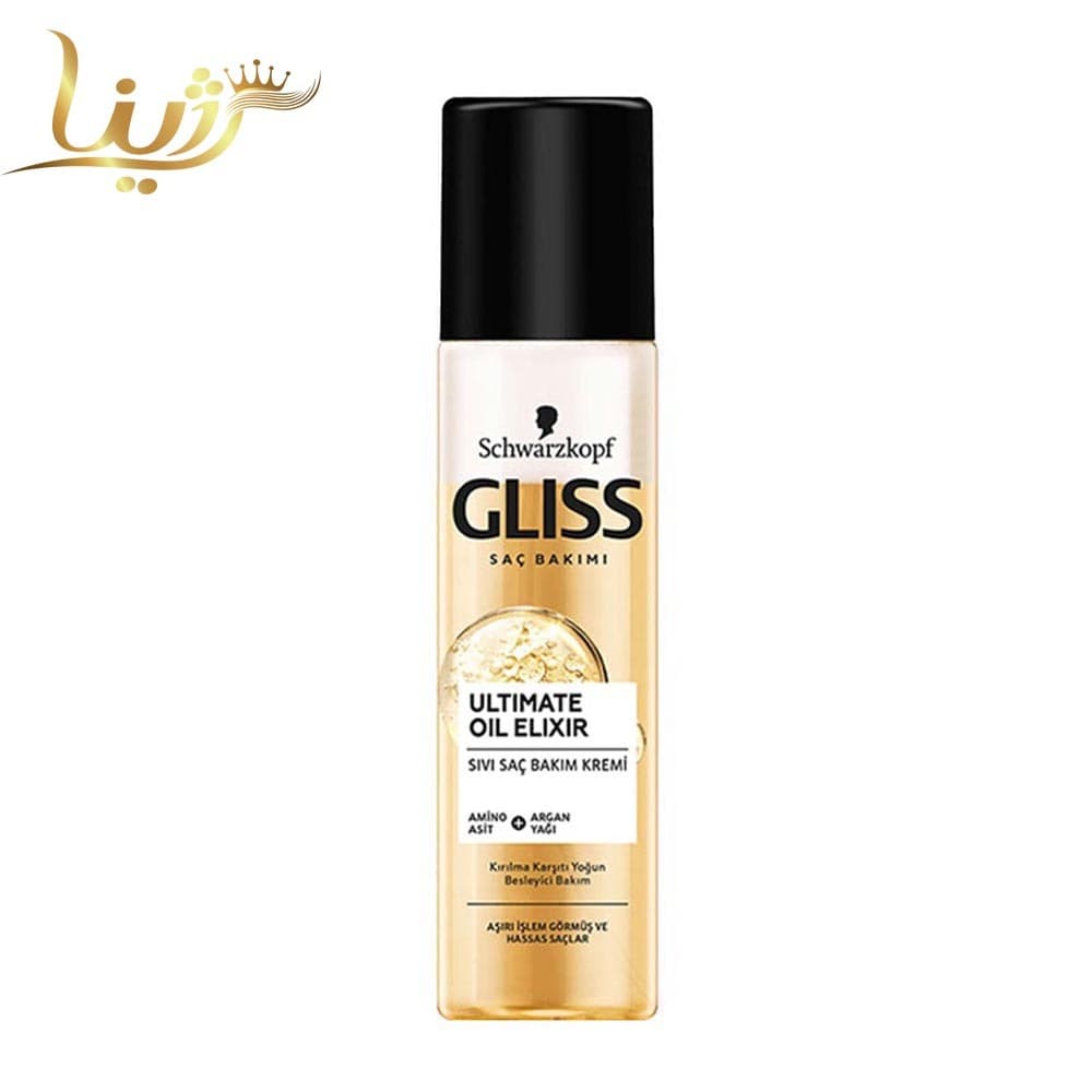 اسپری سرم دو فاز طلایی گلیس مدل Ultimate Oil Elixir