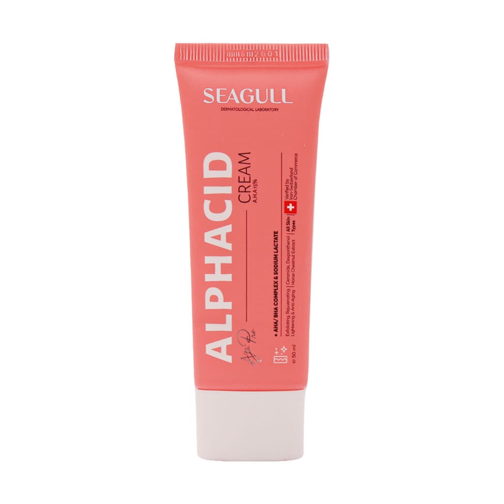 کرم لایه بردار آلفاسید 15 درصد سی گل مناسب انواع پوست ۴۰ میلی لیتر Seagull Alphacid cream AHA