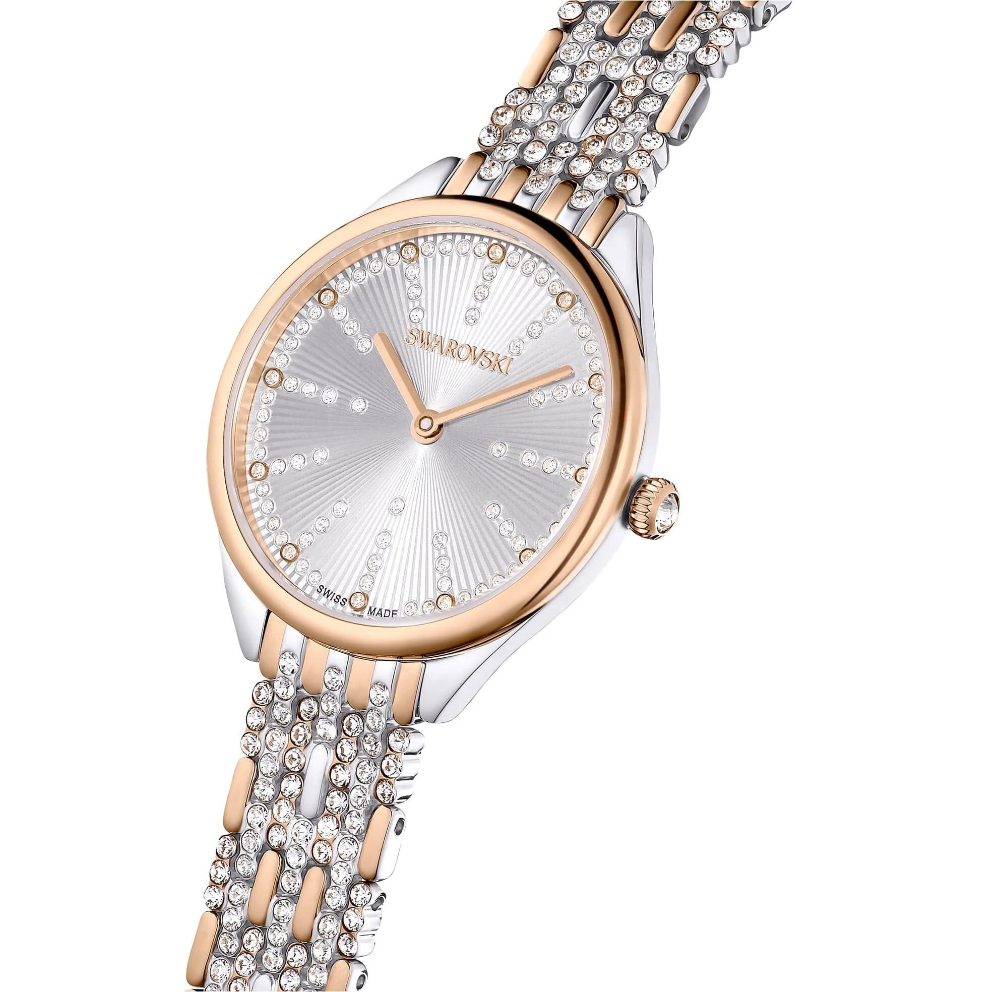 ساعت مچی رز گلد سوئیسی سواروسکی اورجینال Swarovski Attract watch 5649987 — تصویر ۷