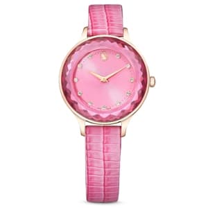 ساعت مچی صورتی چرم سوئیسی سواروسکی اورجینال Swarovski Octea Nova watch 5650030