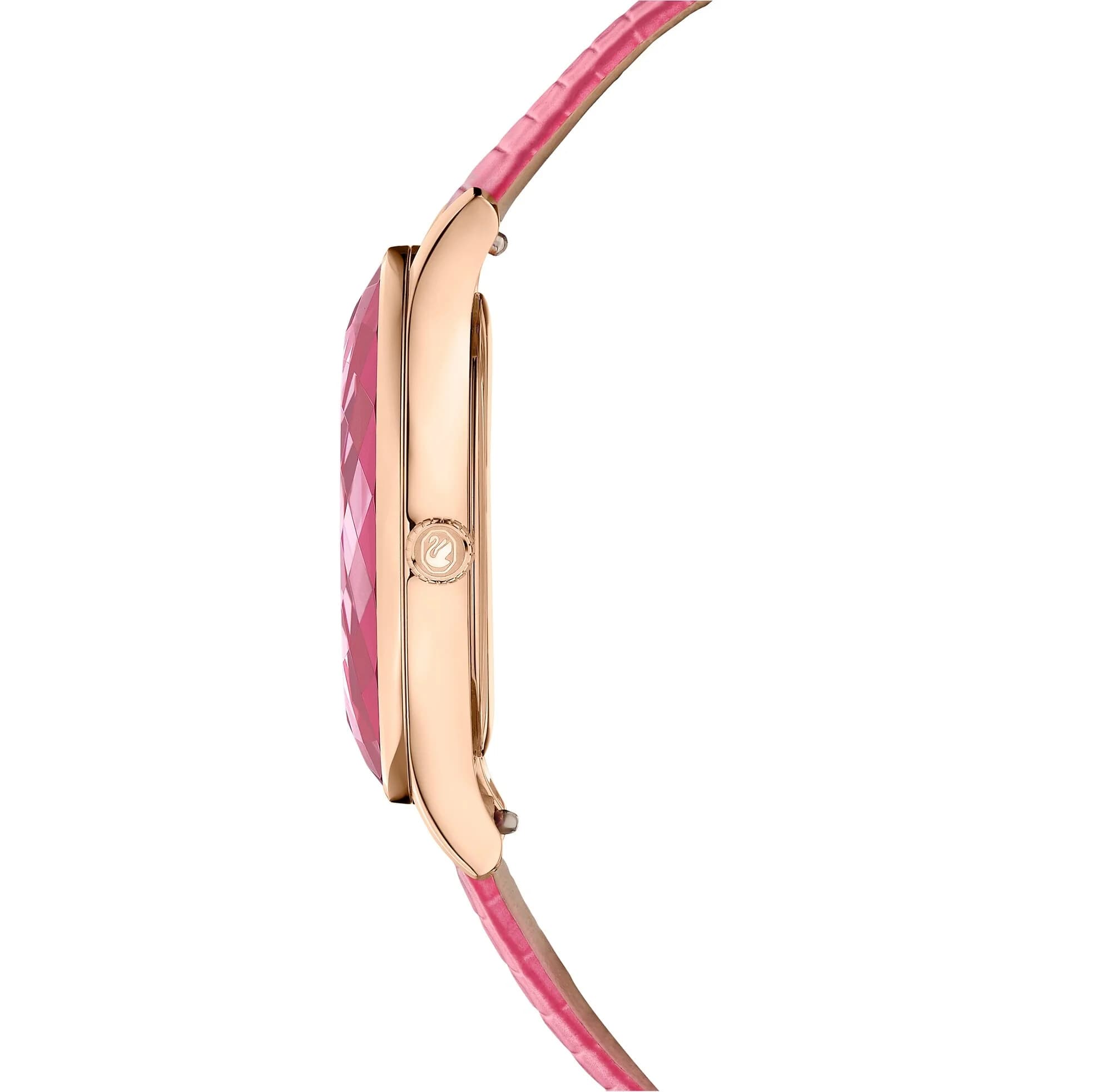 ساعت مچی صورتی چرم سوئیسی سواروسکی اورجینال Swarovski Octea Nova watch 5650030 — تصویر ۵
