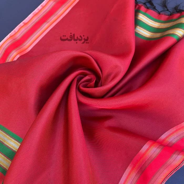 دستمال یزدی ابریشمی اعلا رنگ قرمز