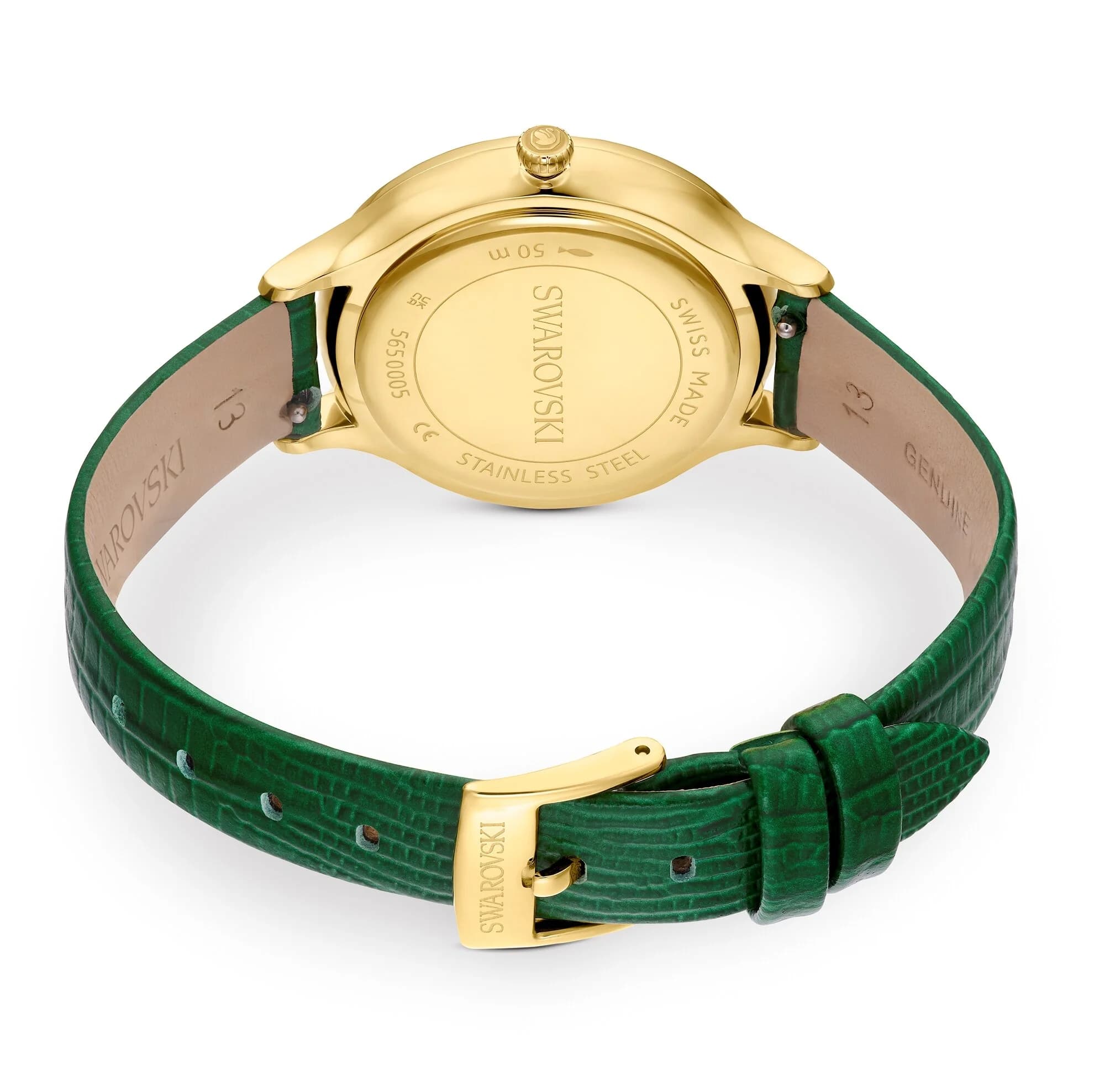 ساعت مچی سبز چرم سوئیسی سواروسکی اورجینال Swarovski Octea Nova watch 5650005 — تصویر ۴