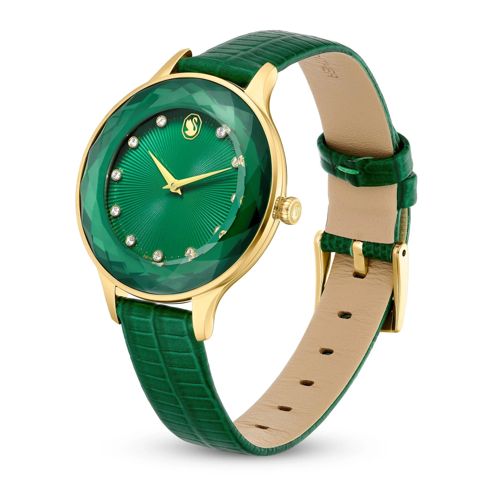 ساعت مچی سبز چرم سوئیسی سواروسکی اورجینال Swarovski Octea Nova watch 5650005 — تصویر ۵