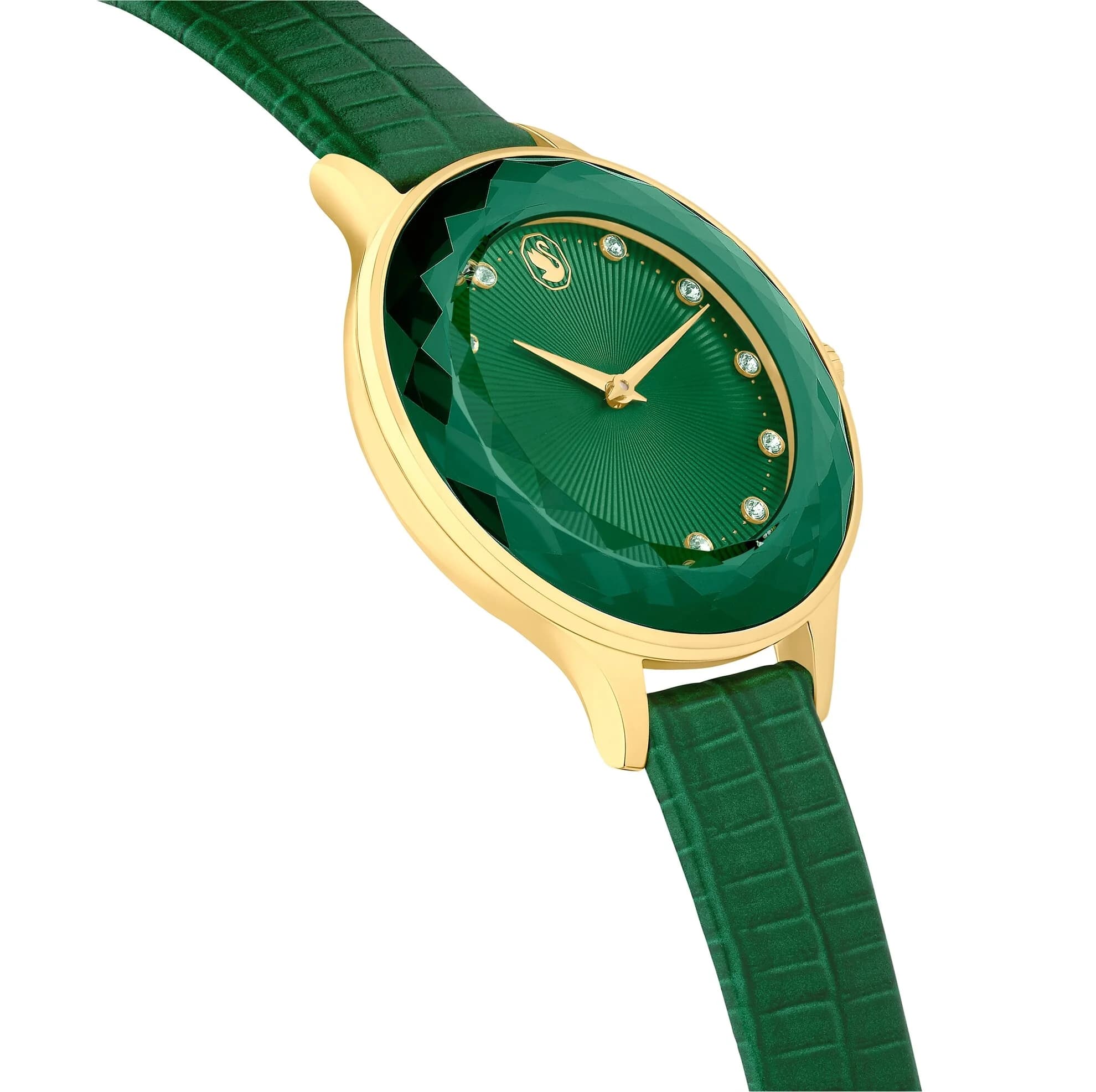 ساعت مچی سبز چرم سوئیسی سواروسکی اورجینال Swarovski Octea Nova watch 5650005 — تصویر ۶