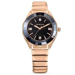 ساعت مچی مشکی و رز گلد سوئیسی سواروسکی اورجینال Swarovski 37mm watch 5641294